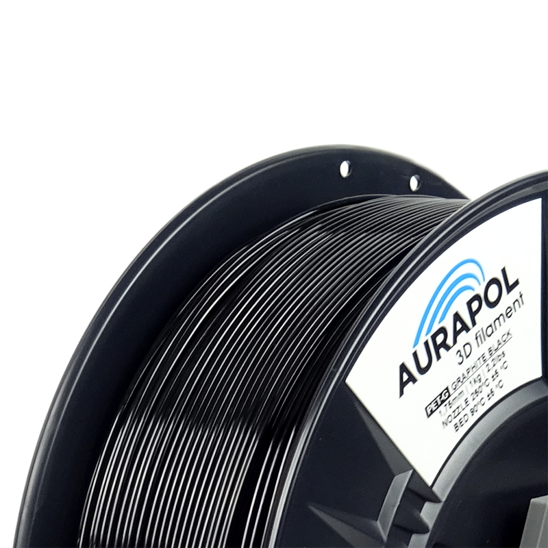 AURAPOL PET-G Filament Grafitová černá 1 kg 1,75 mm