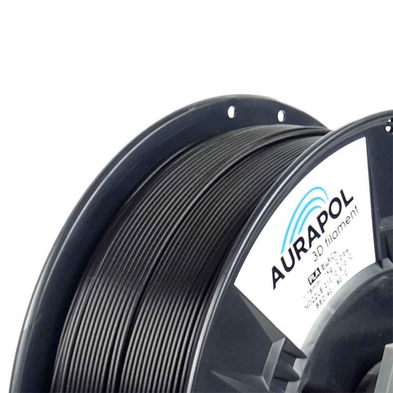 AURAPOL PLA 3D Filament Černá 1 kg 1,75 mm